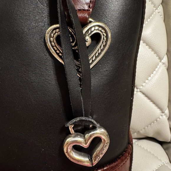 Elegant Black and Brown Brighton Handbag with Heart Accents - Picture 2 of 11
